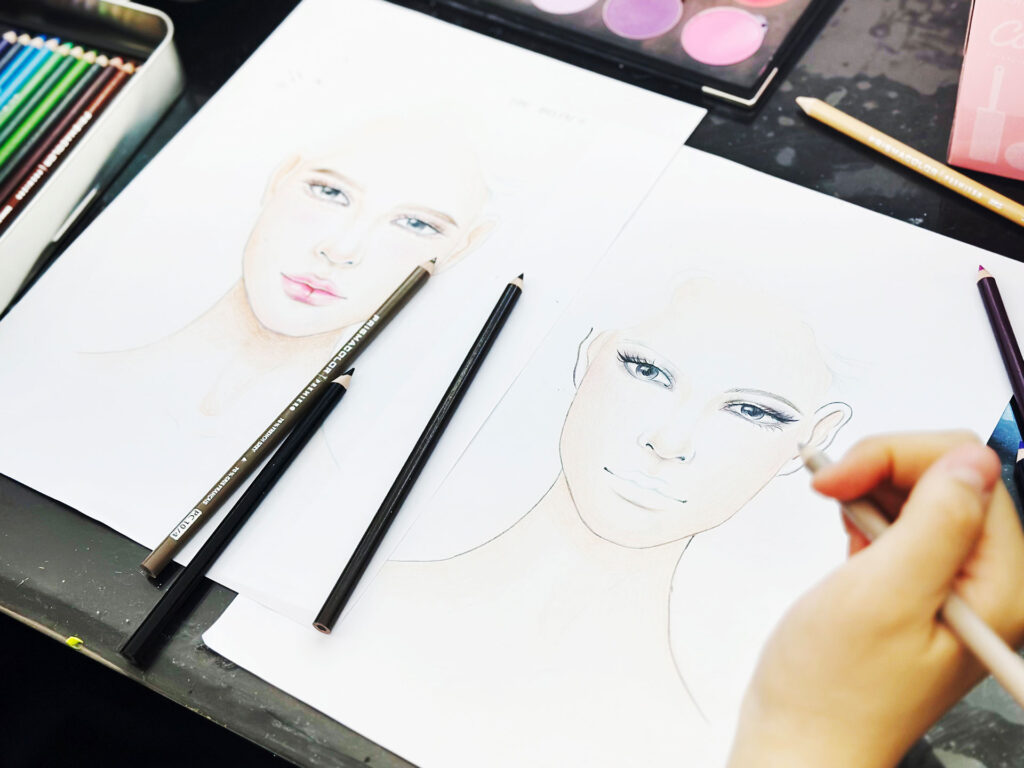 정교한 웨딩 메이크업 디테일 작업